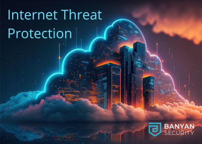 Internet Threat Protection - represented by cloud servers in the sky