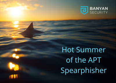 Threat Update APT Spearphisher Summer represented by an ocean with a shark fin