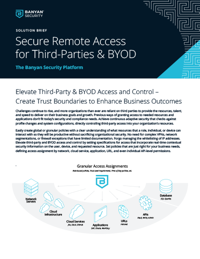 Banyan Security Platform for Third Parties and BYOD thumb