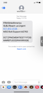 Text message phishing
