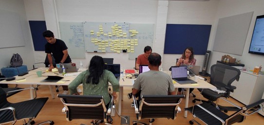 The Banyan team in a workshop to design the enhanced onboarding flow!